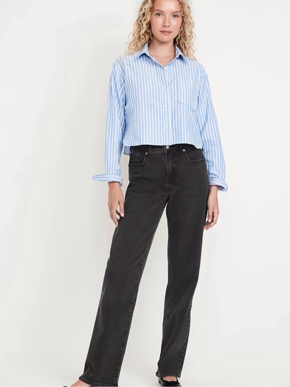 Old Navy Straight-Leg Jeans in Washed Black